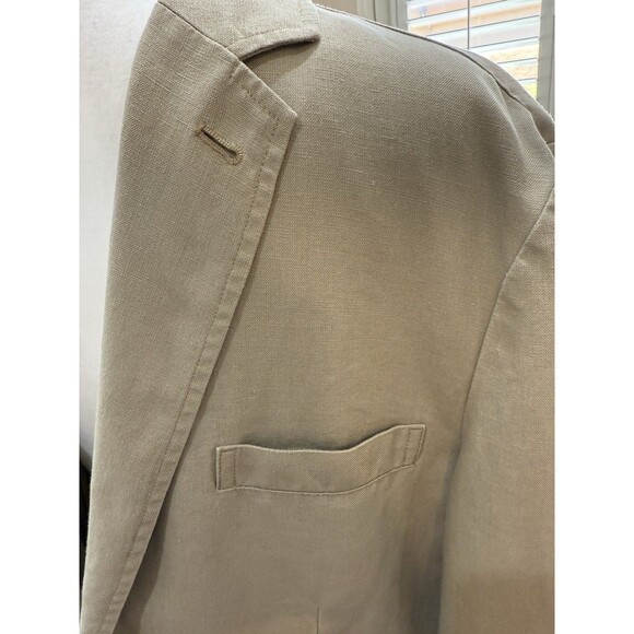 Daniel Cremieux Linen Blazer L Tan Signature Collection Unlined Casual Jacket - Picture 5 of 13